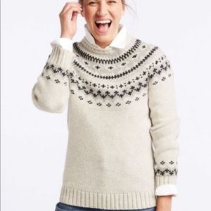 L.L. Bean 100% Lambs’ wool fair isle sweater. Size XS